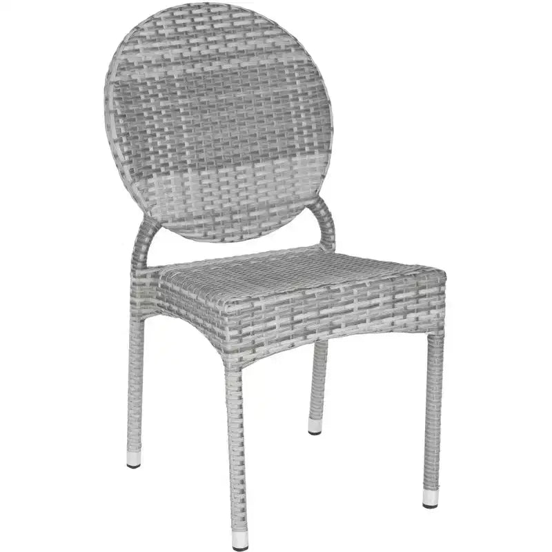 Valdez Stackable Side Chair Indoor/Outdoor (Set of 2) - FOX5204 - Grey - Safavieh Couture