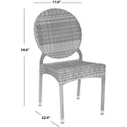 Valdez Stackable Side Chair Indoor/Outdoor (Set of 2) - FOX5204 - Grey - Safavieh Couture