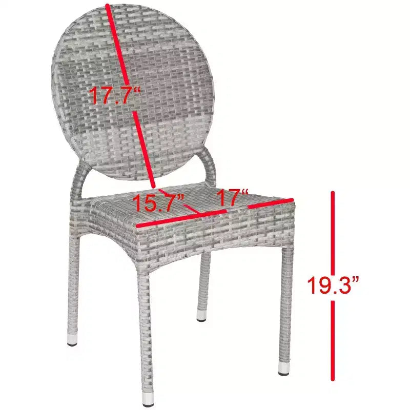Valdez Stackable Side Chair Indoor/Outdoor (Set of 2) - FOX5204 - Grey - Safavieh Couture