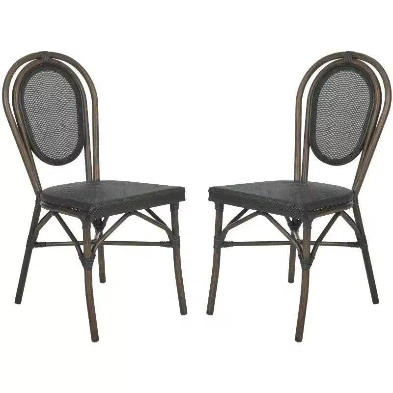Esben Side Chair Indoor/Outdoor (Set of 2) - PAT4002 - Black - Safavieh