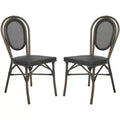 Esben Side Chair Indoor/Outdoor (Set of 2) - PAT4002 - Black - Safavieh