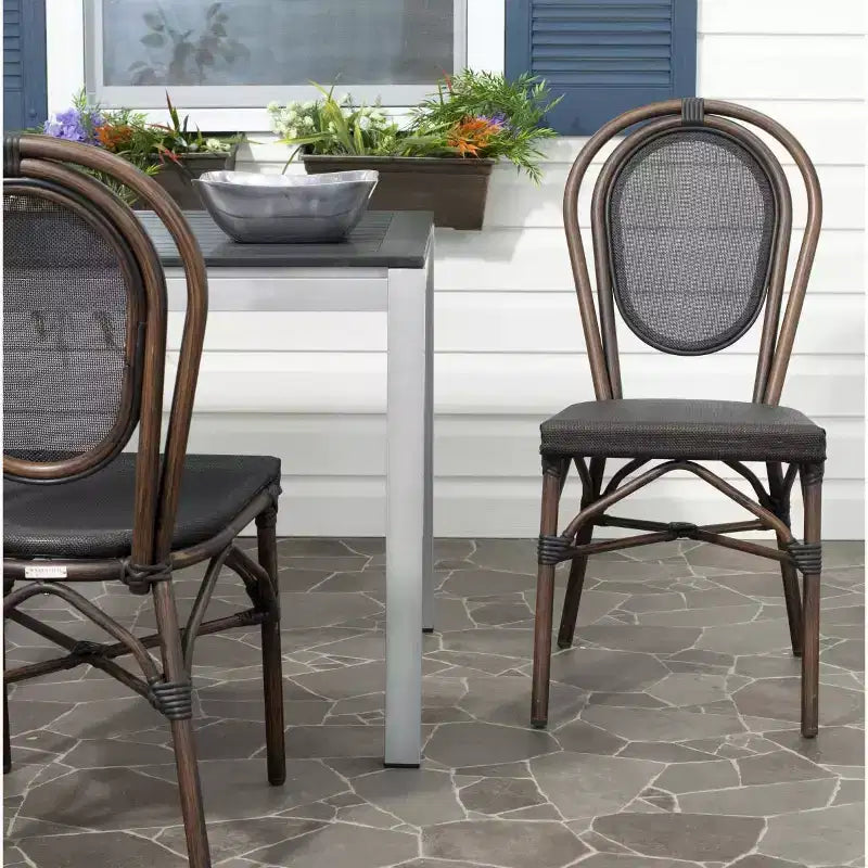 Esben Side Chair Indoor/Outdoor (Set of 2) - PAT4002 - Black - Safavieh