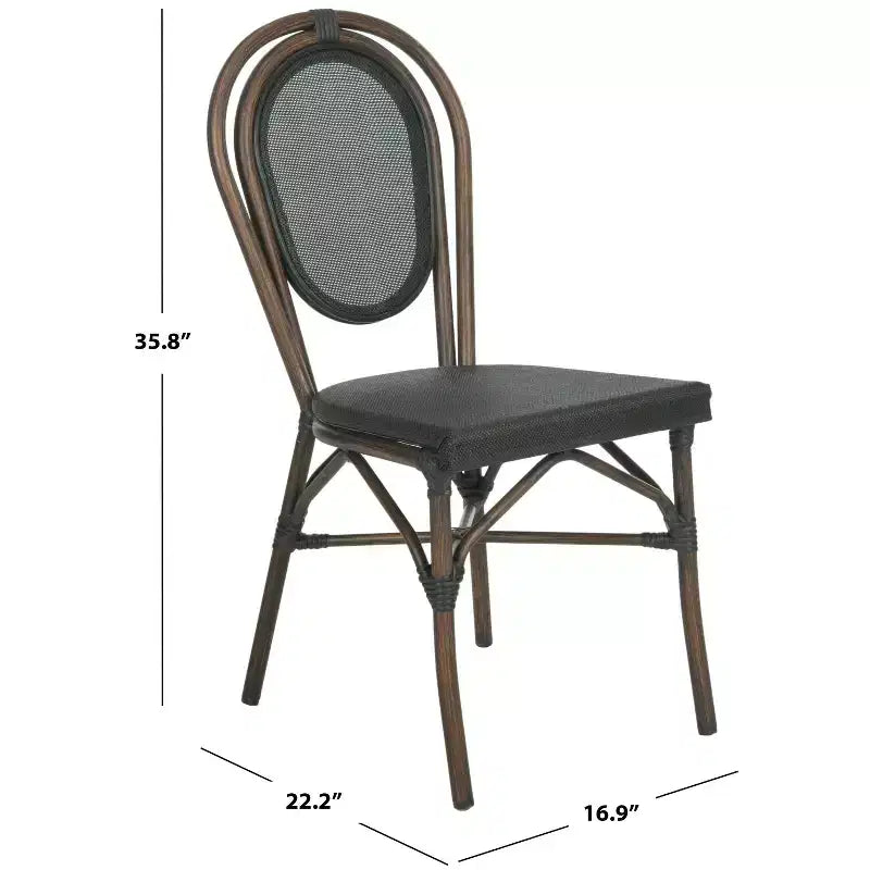 Esben Side Chair Indoor/Outdoor (Set of 2) - PAT4002 - Black - Safavieh