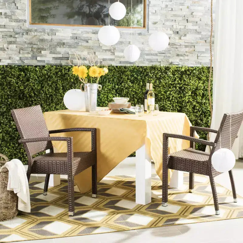Kelda Stackable Arm Chair Indoor/Outdoor (Set of 2) - PAT4004 - Safavieh