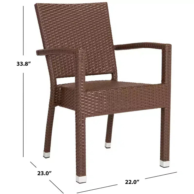 Kelda Stackable Arm Chair Indoor/Outdoor (Set of 2) - PAT4004 - Safavieh