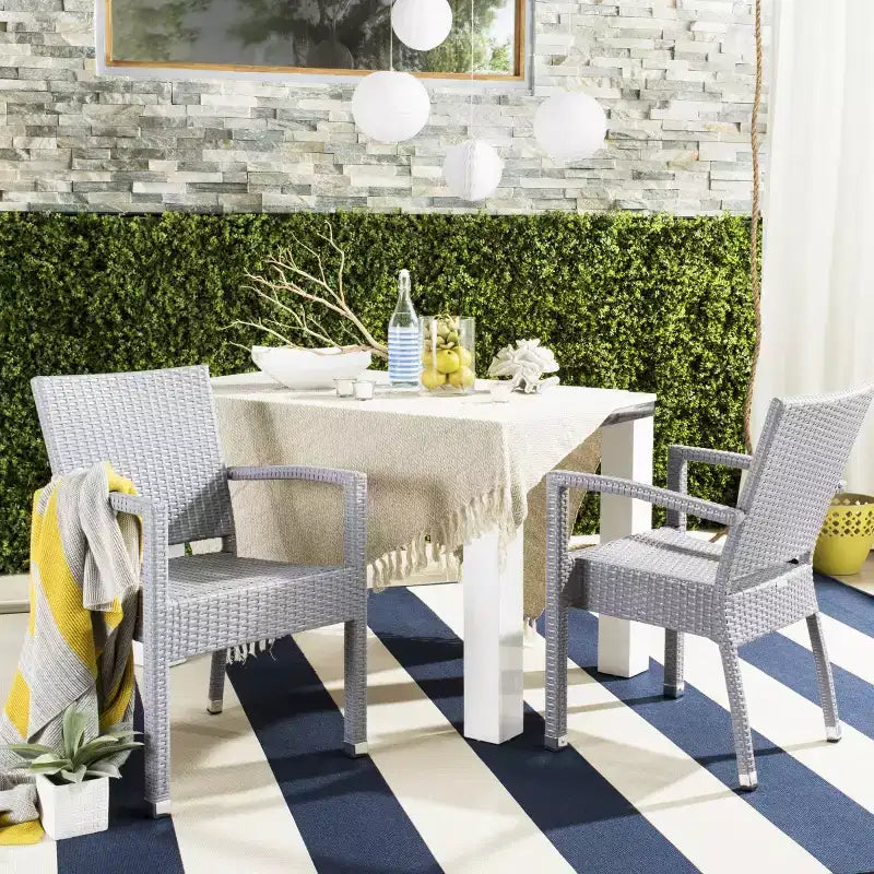 Kelda Stackable Arm Chair Indoor/Outdoor (Set of 2) - PAT4004 - Safavieh
