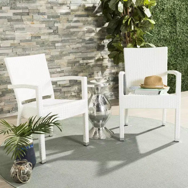 Kelda Stackable Arm Chair Indoor/Outdoor (Set of 2) - PAT4004 - Safavieh