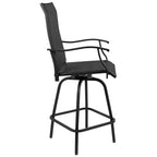 Flash Furniture Valerie Patio Bar Height Stools Set of 2, All-Weather Textilene Swivel Patio Stools and Deck Chairs with High Back & Armrests