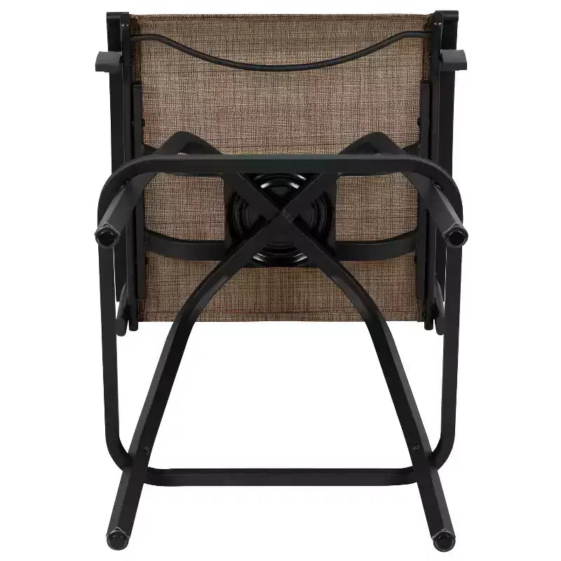 Flash Furniture Valerie Patio Bar Height Stools Set of 2, All-Weather Textilene Swivel Patio Stools and Deck Chairs with High Back & Armrests