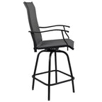 Flash Furniture Valerie Patio Bar Height Stools Set of 2, All-Weather Textilene Swivel Patio Stools and Deck Chairs with High Back & Armrests