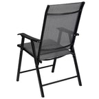 Flash Furniture Sedia Pieghevole da Esterno per Patio, Nera, con Imbracatura (Confezione da 2)