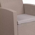 Flash Furniture Faux Rattan Chair with All-Weather Cushion