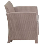 Flash Furniture Faux Rattan Chair with All-Weather Cushion