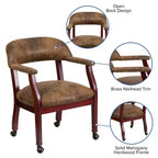 Flash Furniture Conference Chair with Accent Nail Trim and Casters