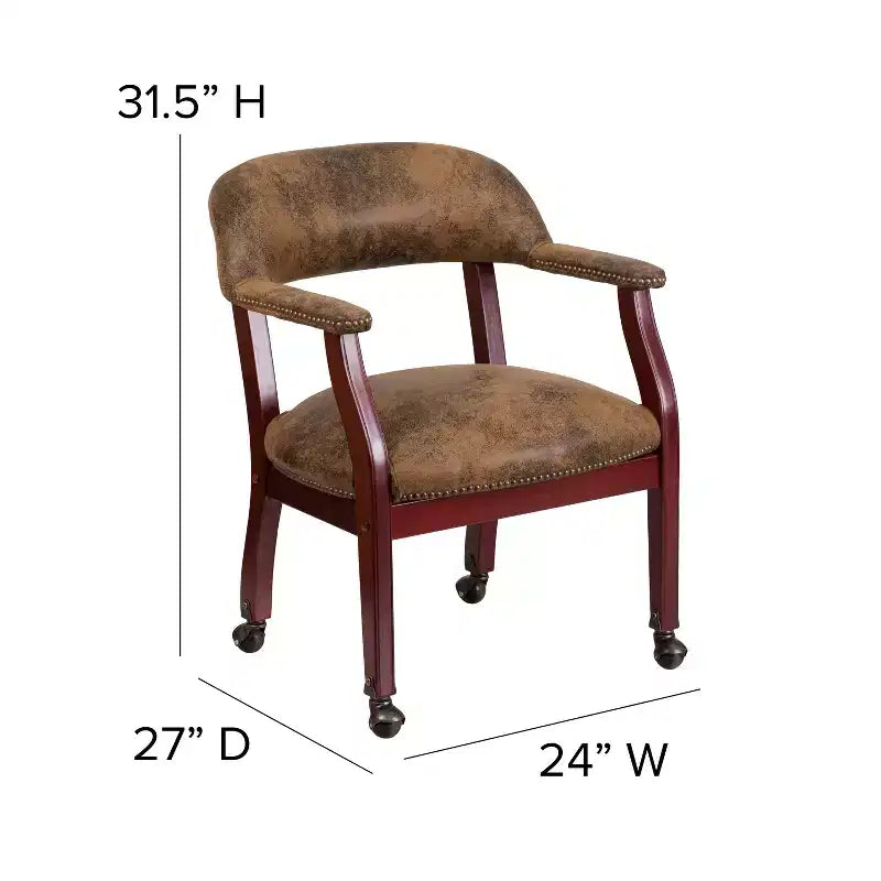 Flash Furniture Conference Chair with Accent Nail Trim and Casters
