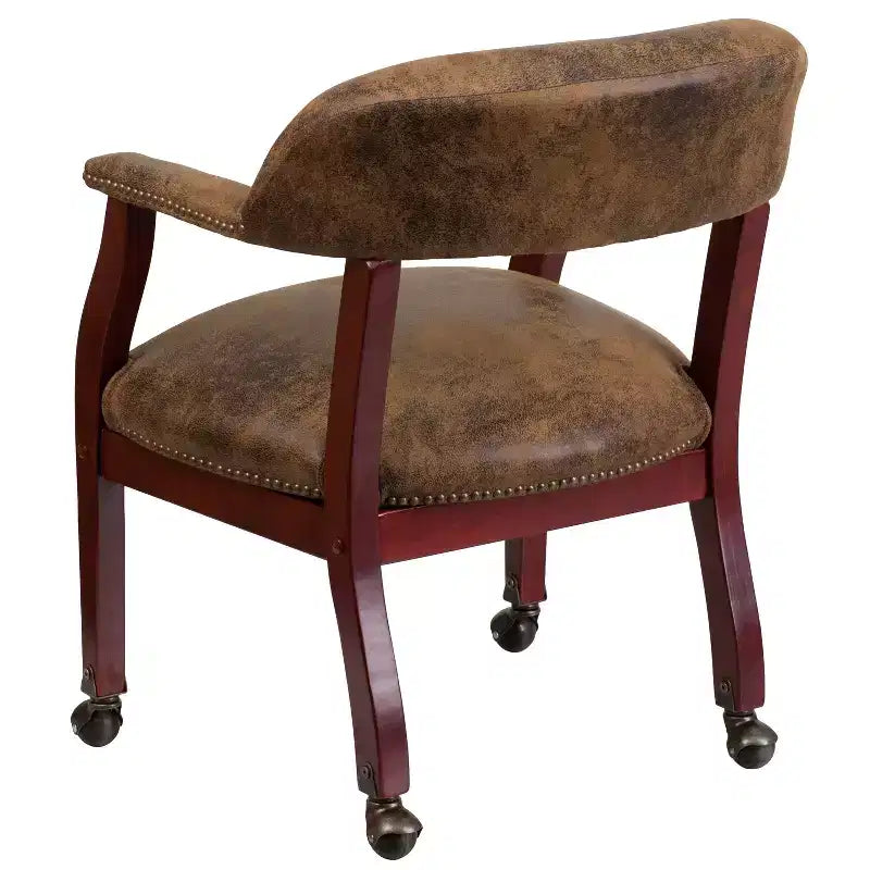 Flash Furniture Conference Chair with Accent Nail Trim and Casters
