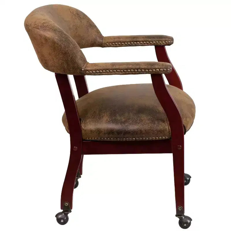 Flash Furniture Conference Chair with Accent Nail Trim and Casters