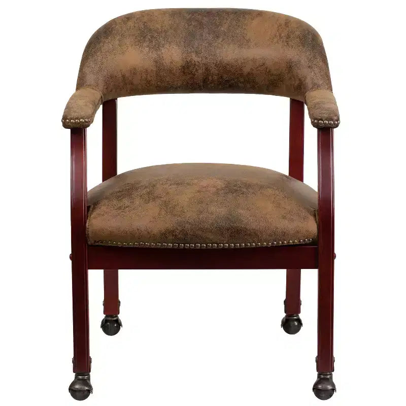 Flash Furniture Conference Chair with Accent Nail Trim and Casters