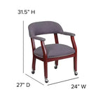 Flash Furniture Conference Chair with Accent Nail Trim and Casters