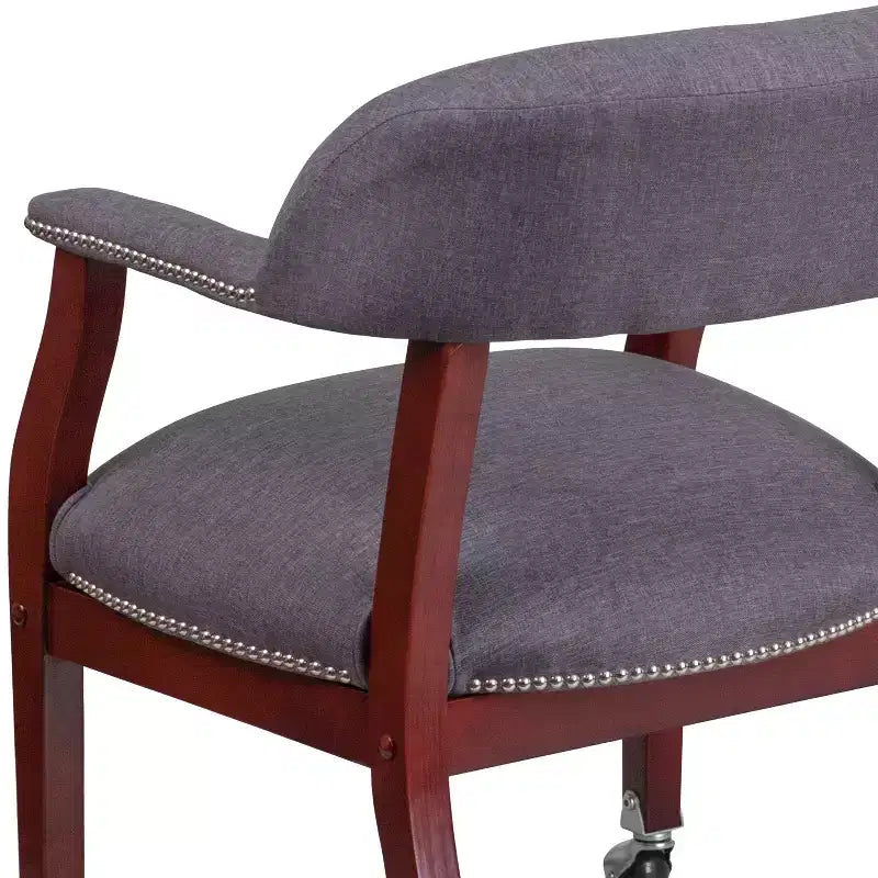 Flash Furniture Conference Chair with Accent Nail Trim and Casters