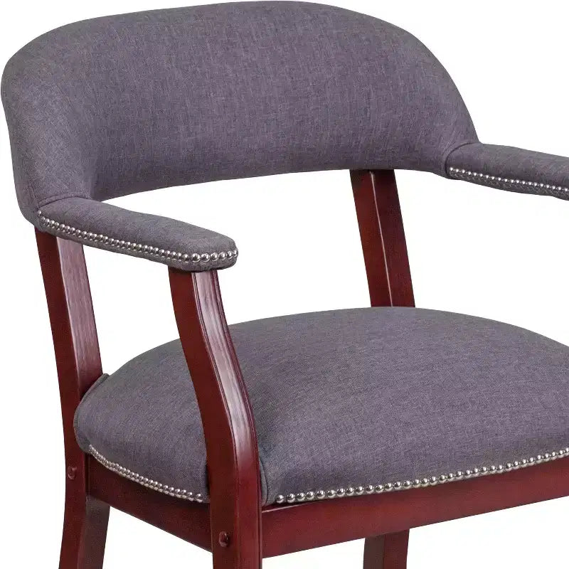 Flash Furniture Conference Chair with Accent Nail Trim and Casters