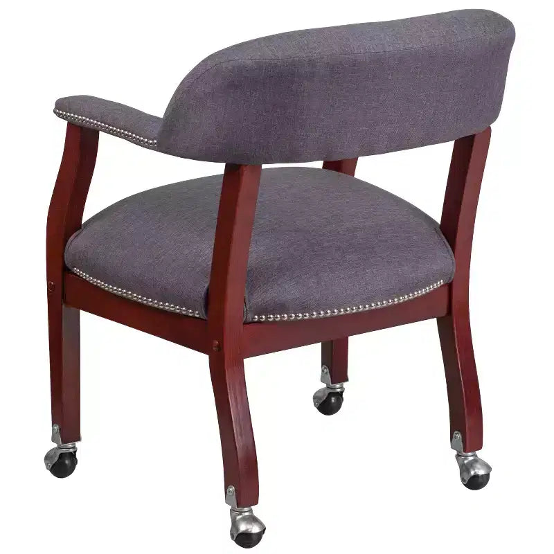 Flash Furniture Conference Chair with Accent Nail Trim and Casters