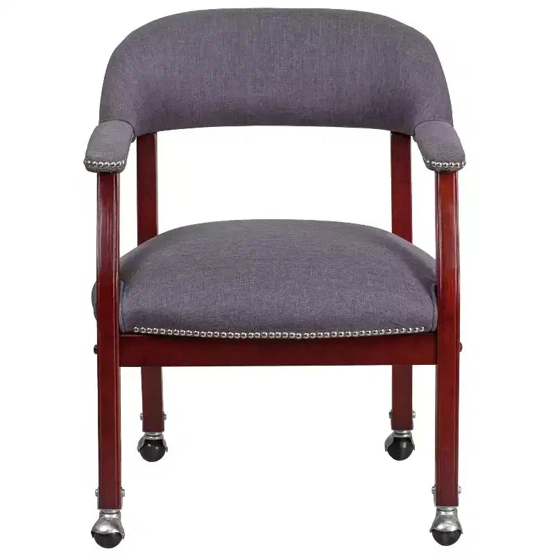 Flash Furniture Conference Chair with Accent Nail Trim and Casters