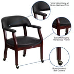 Flash Furniture Conference Chair with Accent Nail Trim and Casters