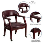 Flash Furniture Conference Chair with Accent Nail Trim and Casters