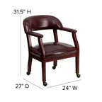 Flash Furniture Conference Chair with Accent Nail Trim and Casters
