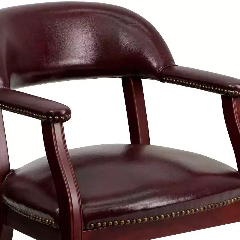 Flash Furniture Conference Chair with Accent Nail Trim and Casters