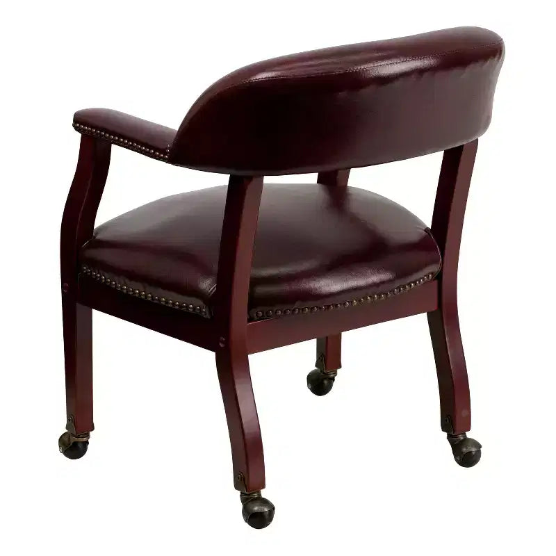 Flash Furniture Conference Chair with Accent Nail Trim and Casters