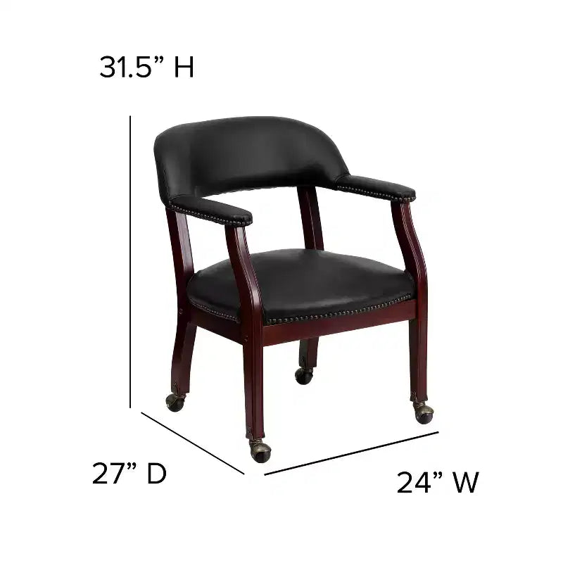 Flash Furniture Conference Chair with Accent Nail Trim and Casters