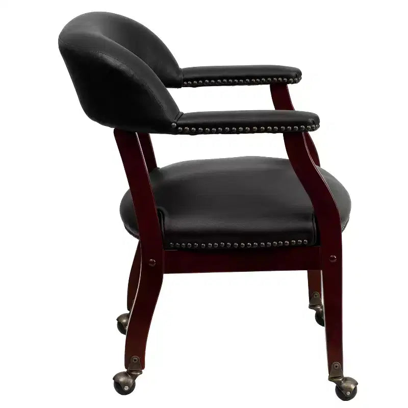 Flash Furniture Conference Chair with Accent Nail Trim and Casters