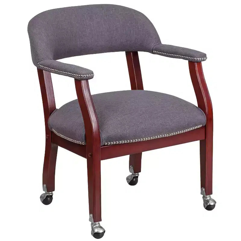 Sedia da conferenza Flash Furniture con borchie decorative e rotelle