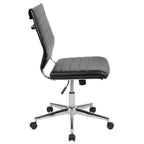 Flash Furniture Mid-Back Armless LeatherSoft Contemporary Ribbed Executive Swivel Office Chair