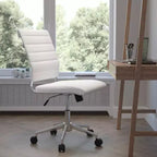 Flash Furniture Mid-Back Armless LeatherSoft Contemporary Ribbed Executive Swivel Office Chair