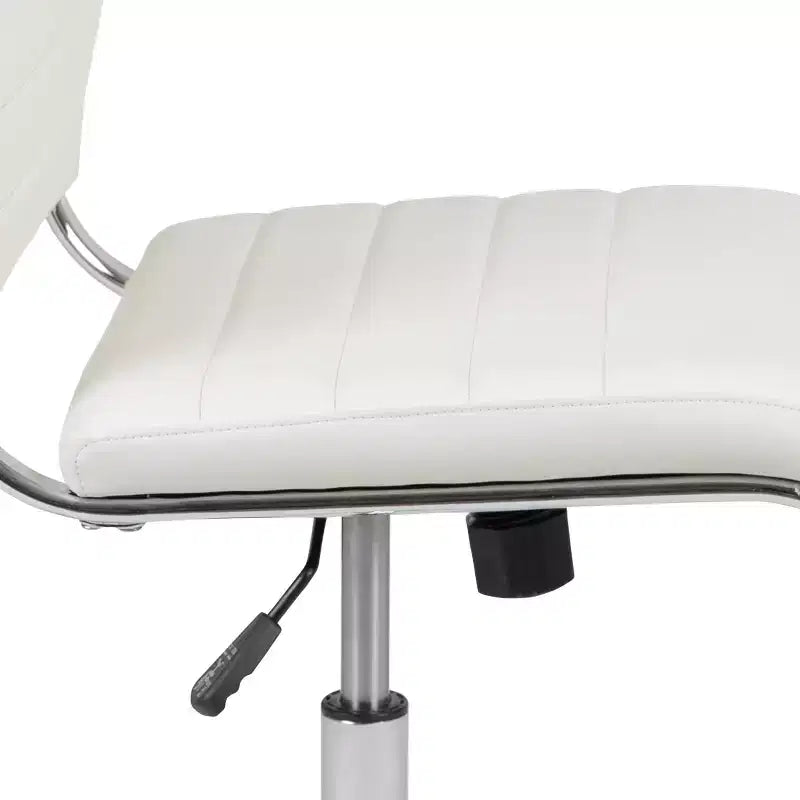 Flash Furniture Mid-Back Armless LeatherSoft Contemporary Ribbed Executive Swivel Office Chair