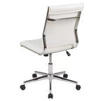 Flash Furniture Mid-Back Armless LeatherSoft Contemporary Ribbed Executive Swivel Office Chair