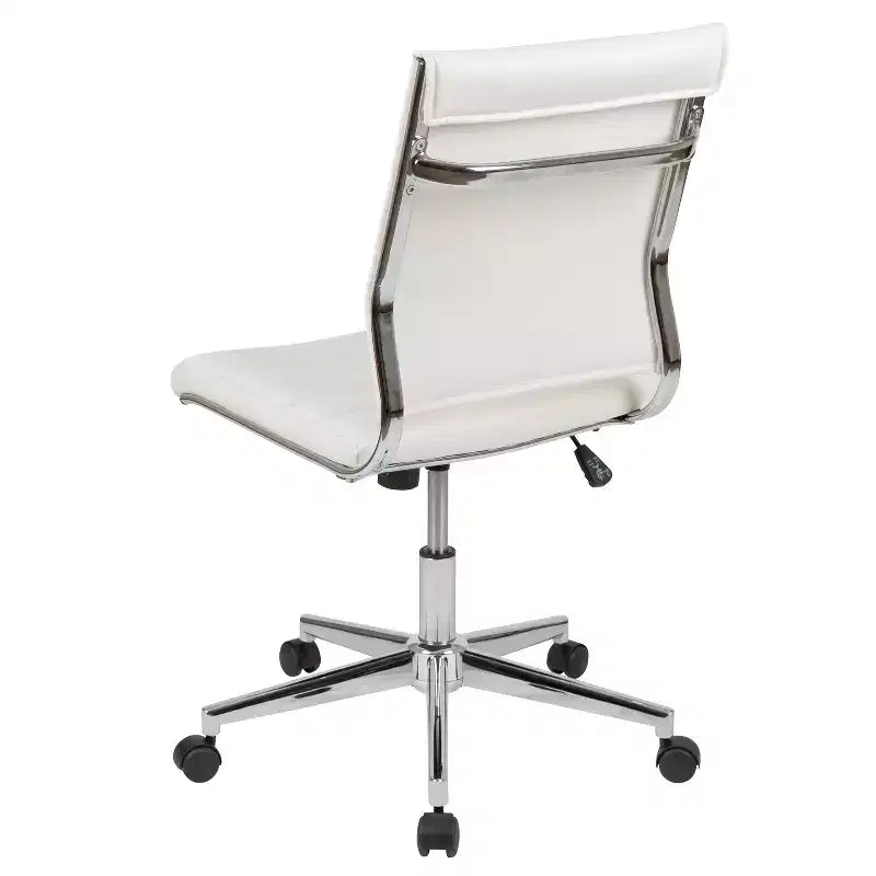 Flash Furniture Mid-Back Armless LeatherSoft Contemporary Ribbed Executive Swivel Office Chair