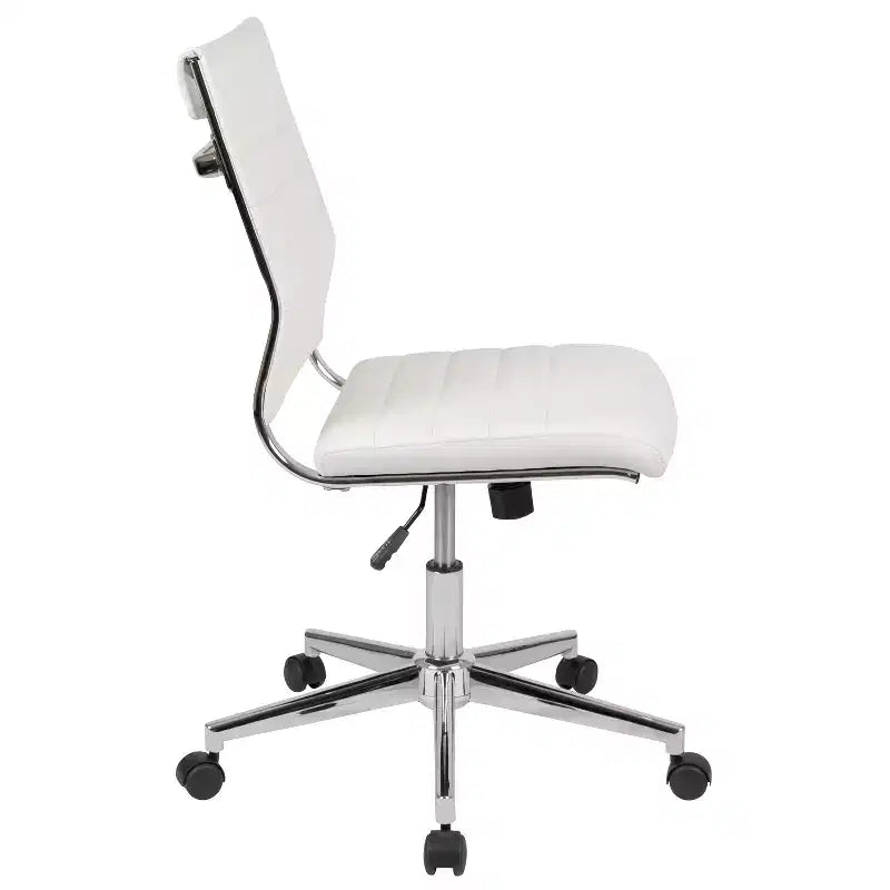 Flash Furniture Mid-Back Armless LeatherSoft Contemporary Ribbed Executive Swivel Office Chair