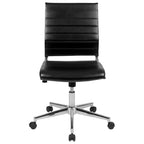 Flash Furniture Mid-Back Armless LeatherSoft Contemporary Ribbed Executive Swivel Office Chair
