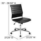 Flash Furniture Mid-Back Armless LeatherSoft Contemporary Ribbed Executive Swivel Office Chair