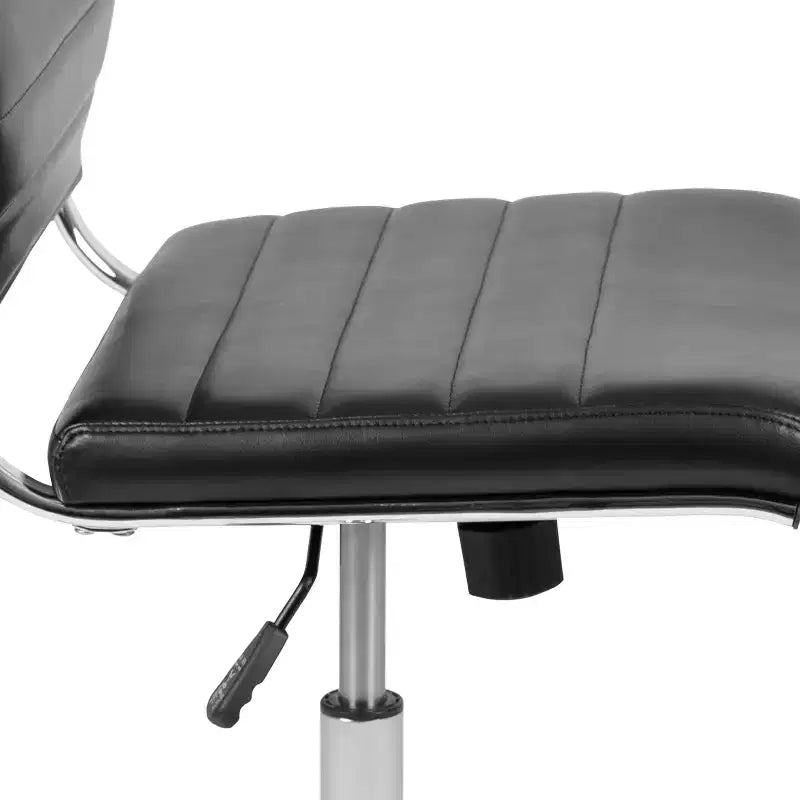 Flash Furniture Mid-Back Armless LeatherSoft Contemporary Ribbed Executive Swivel Office Chair