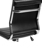 Flash Furniture Mid-Back Armless LeatherSoft Contemporary Ribbed Executive Swivel Office Chair