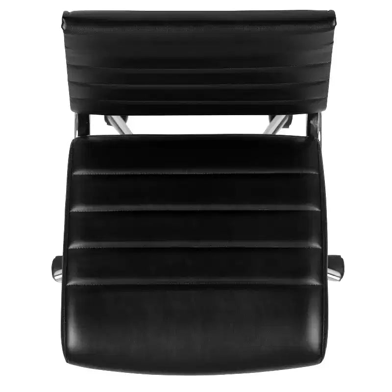Flash Furniture Mid-Back Armless LeatherSoft Contemporary Ribbed Executive Swivel Office Chair