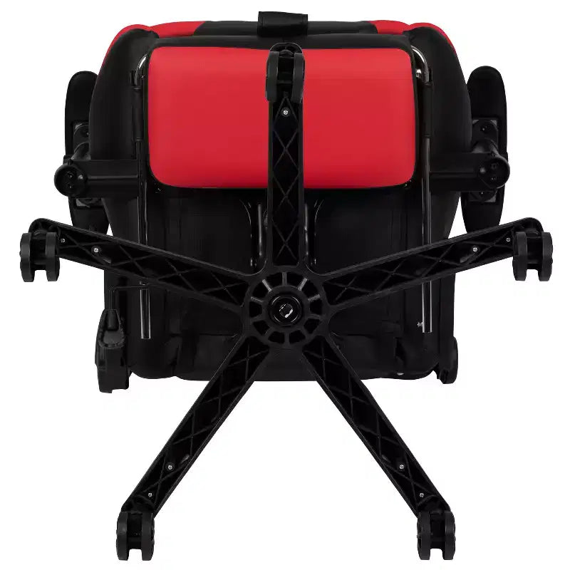 Flash Furniture Sedia da Gaming X30, sedia da ufficio ergonomica da corsa per computer con schienale completamente reclinabile e poggiapiedi estraibile in pelle sintetica rossa