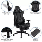 Flash Furniture Sedia da Gaming X30, sedia da ufficio ergonomica da corsa per computer con schienale completamente reclinabile e poggiapiedi estraibile in pelle sintetica rossa