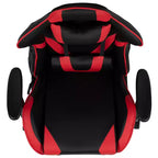 Flash Furniture Sedia da Gaming X30, sedia da ufficio ergonomica da corsa per computer con schienale completamente reclinabile e poggiapiedi estraibile in pelle sintetica rossa