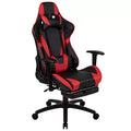 Flash Furniture Sedia da Gaming X30, sedia da ufficio ergonomica da corsa per computer con schienale completamente reclinabile e poggiapiedi estraibile in pelle sintetica rossa